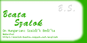 beata szalok business card